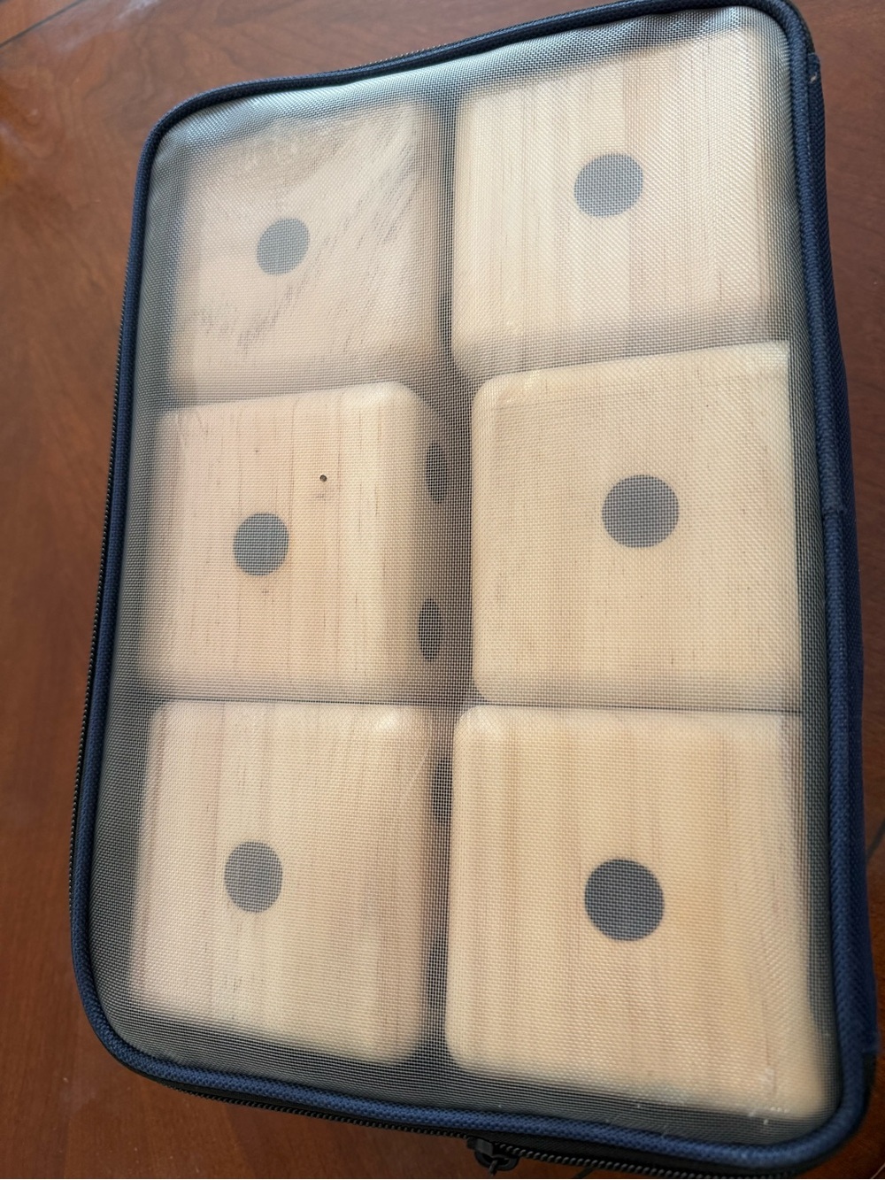 Wooden Lawn Dice Set - Natural Wood with Black Dots